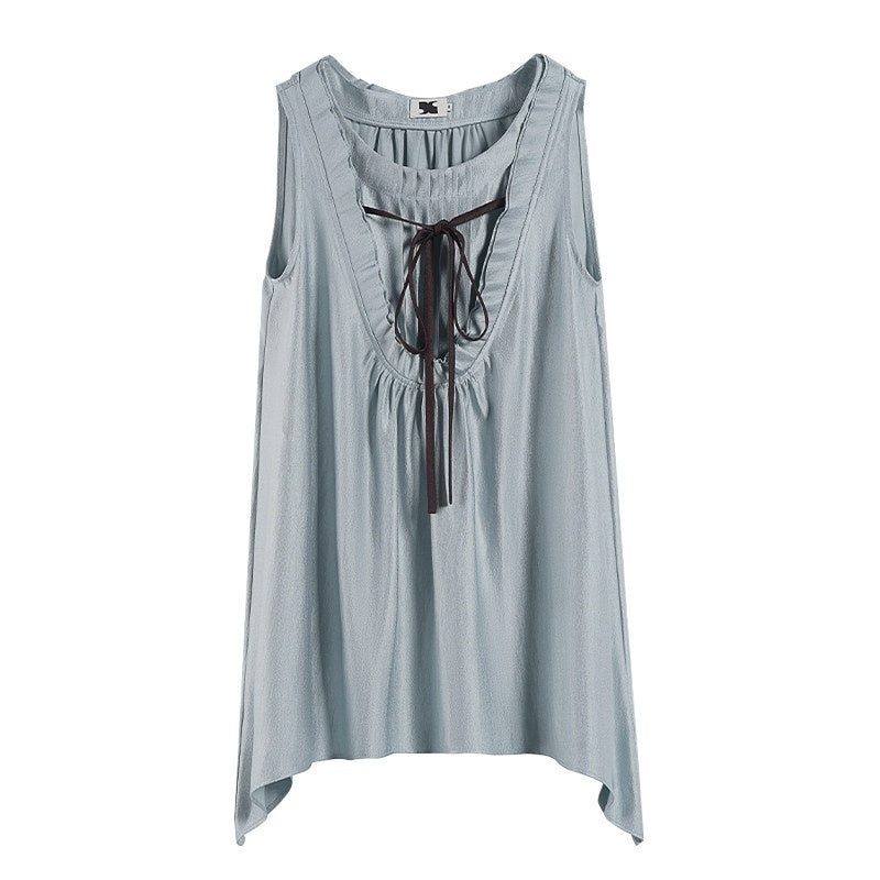 someonesometimes_Versatile_Ruffle_Trim_Slim_Fit_Viscose_Blend_Women_Solid_Color_Tank_Tops_MISSTT