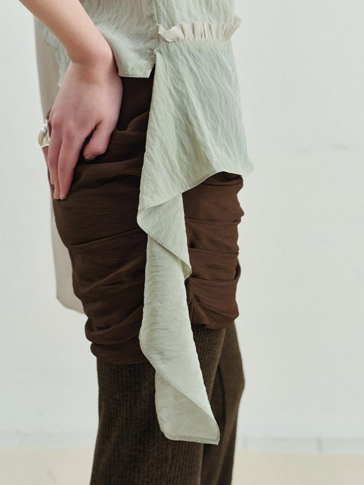 someonesometimes Versatile Viscose Blend Slim Lettuce Edge Camisole Cardamom Green Tank Tops