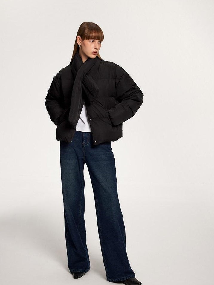 someonesometimes Vintage Blue Natural Waist Relaxed Fit Casual Polyester Wide Leg Jeans