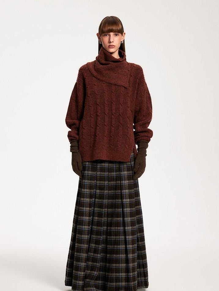 someonesometimes Vintage Red Turtleneck Commuter Pullover Knitwear Acrylic Wool Sweaters