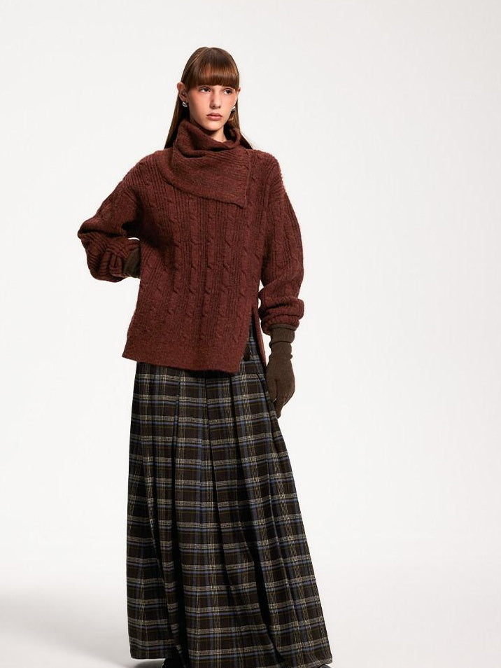 someonesometimes Vintage Red Turtleneck Commuter Pullover Knitwear Acrylic Wool Sweaters