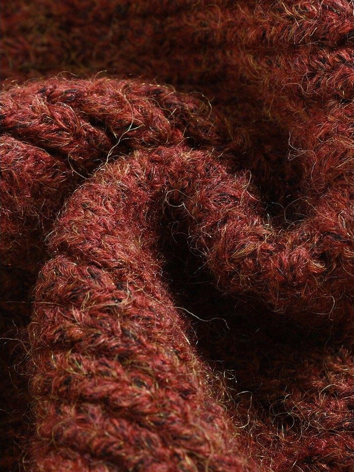 someonesometimes Vintage Red Turtleneck Commuter Pullover Knitwear Acrylic Wool Sweaters