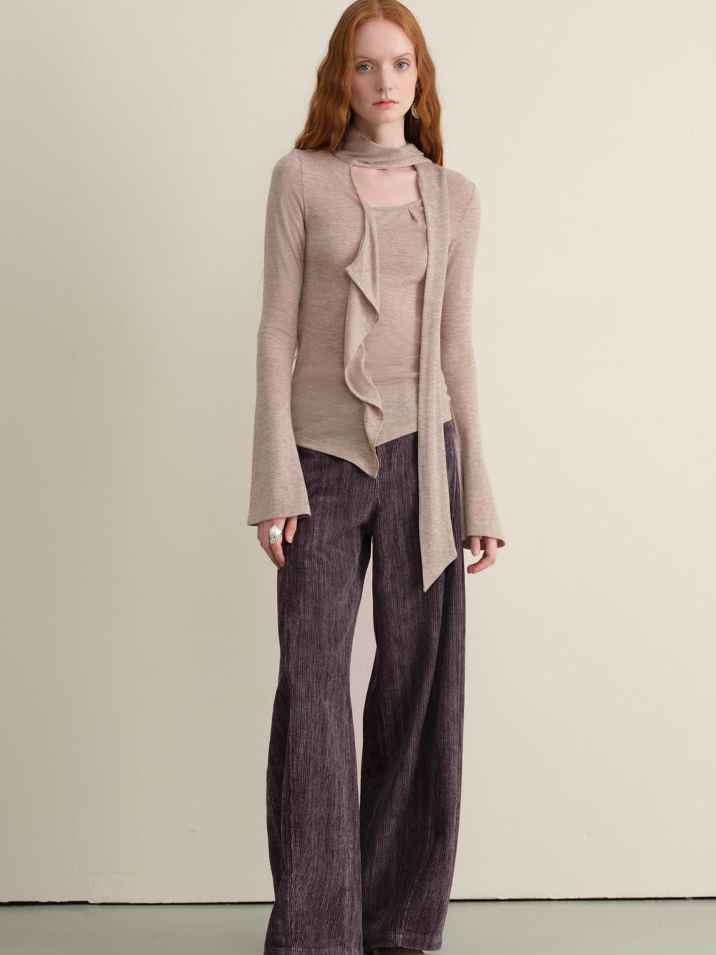 someonesometimes Vintage Washed Balloon Natural Waist Cotton Casual Women Purple Wide Leg Pants
