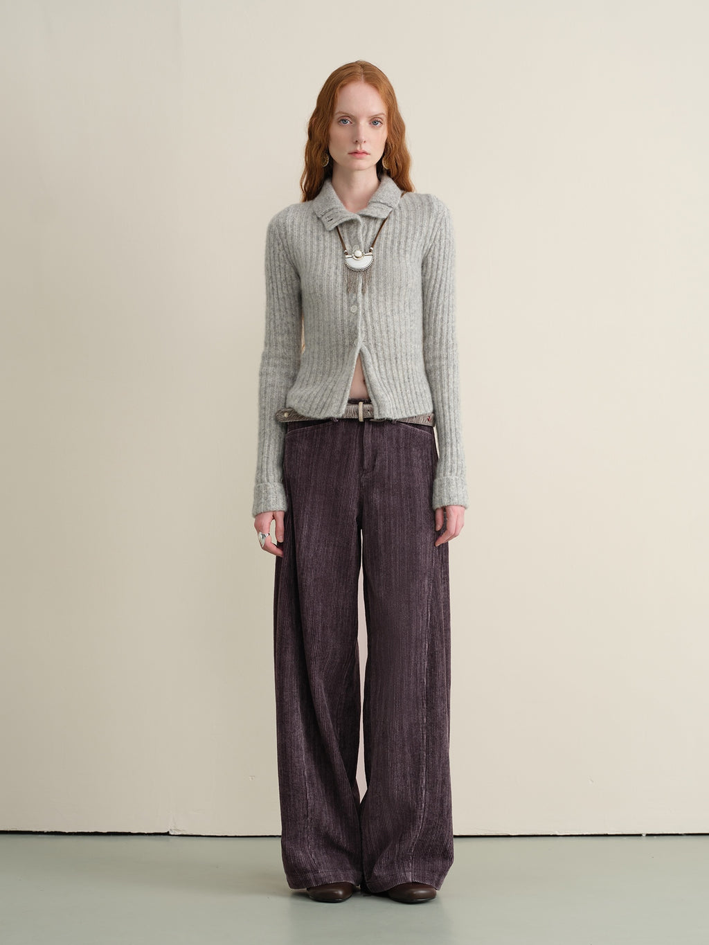 someonesometimes Vintage Washed Balloon Natural Waist Cotton Casual Women Purple Wide Leg Pants