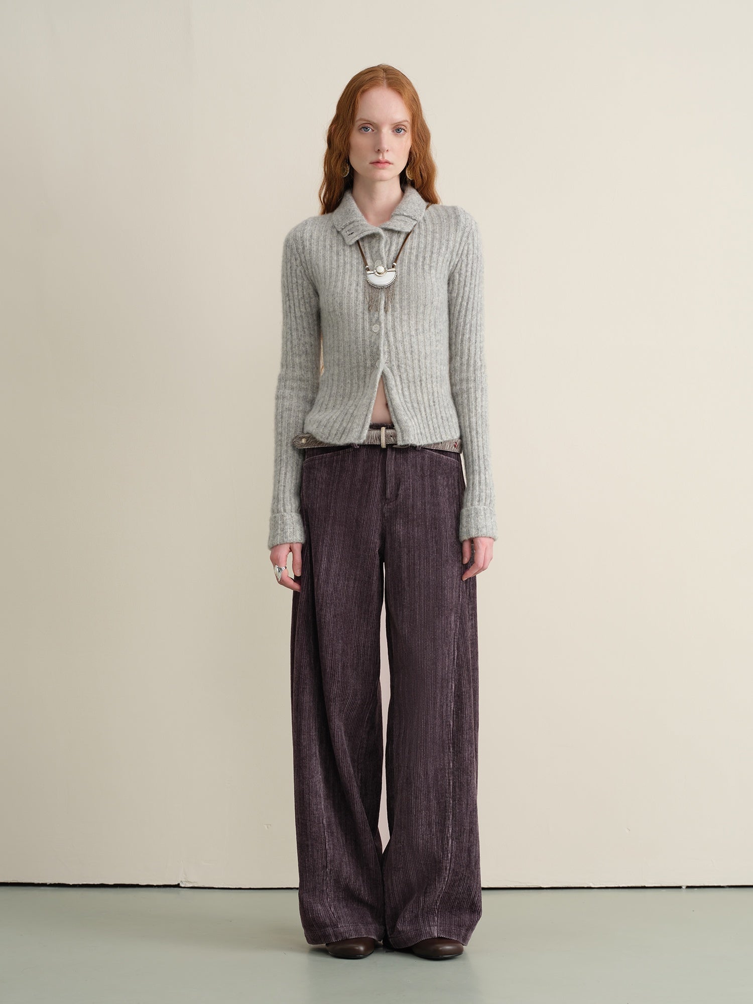 someonesometimes Vintage Washed Balloon Natural Waist Cotton Casual Women Purple Wide Leg Pants