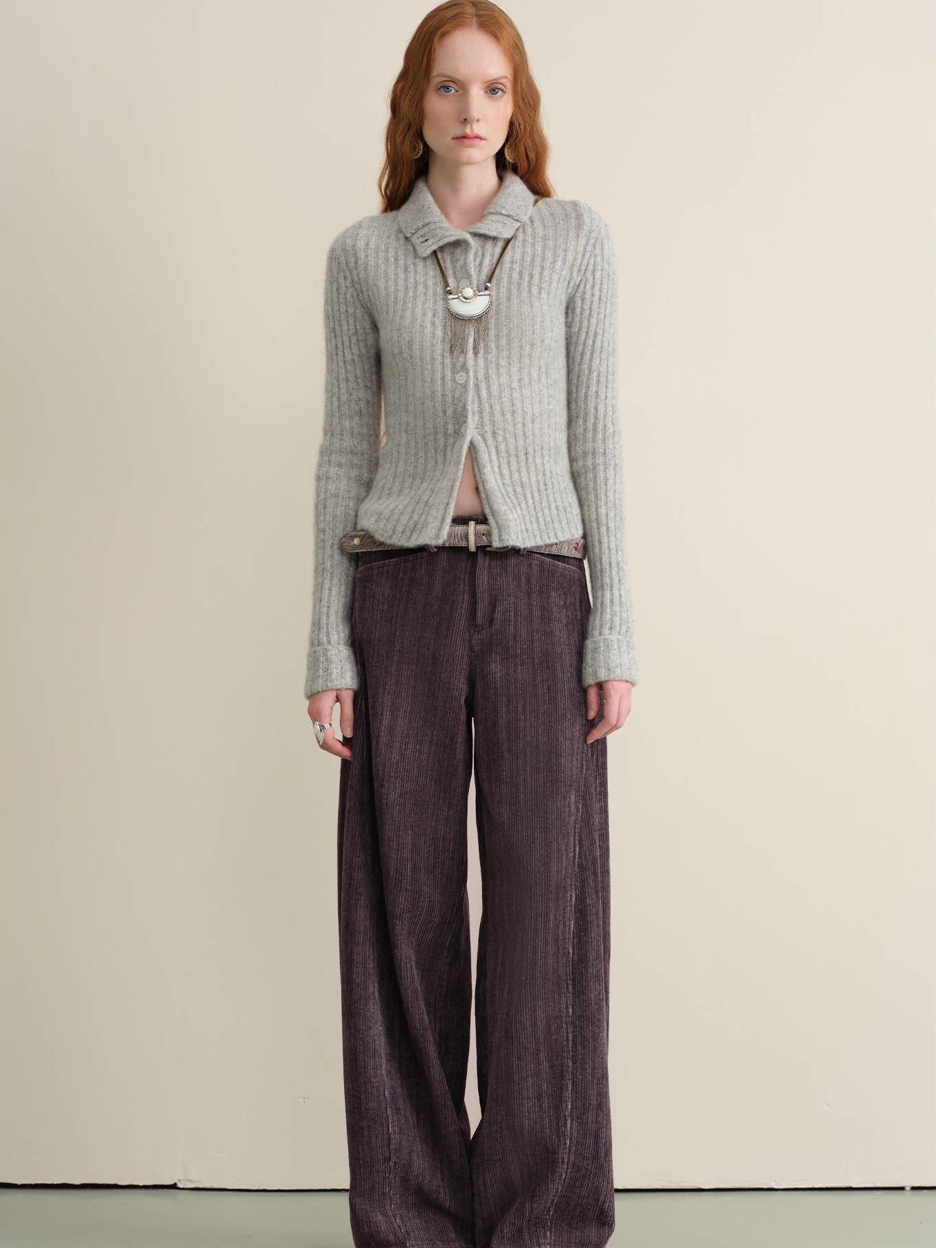 someonesometimes Vintage Washed Balloon Natural Waist Cotton Casual Women Purple Wide Leg Pants