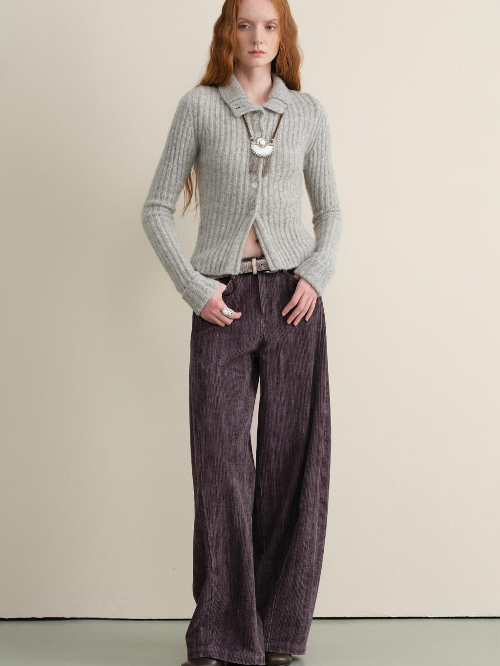 someonesometimes Vintage Washed Balloon Natural Waist Cotton Casual Women Purple Wide Leg Pants
