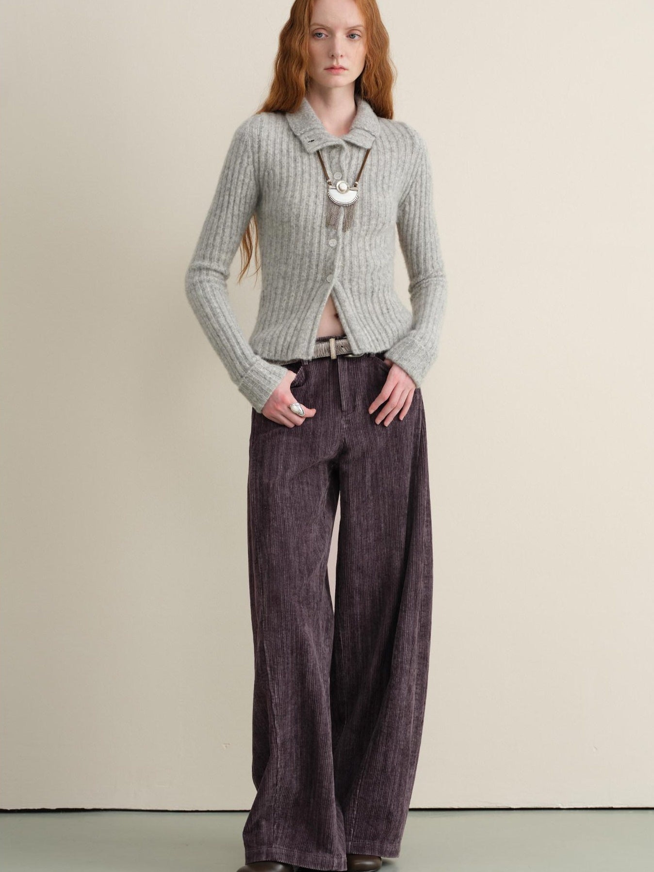 someonesometimes Vintage Washed Balloon Natural Waist Cotton Casual Women Purple Wide Leg Pants