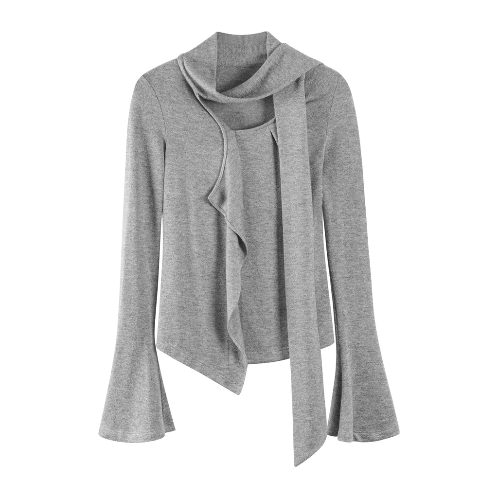 someonesometimes_Viscose_Blend_Crew_Neck_Long_Sleeve_Heather_Gray_Two_Piece_Top_&_Skirt_Sets_MISSTT
