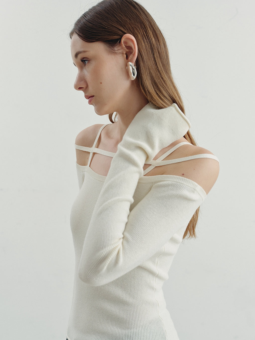 someonesometimes Warming Viscose Knit Boat Neck Straight Fit Solid Long Sleeve T-Shirts