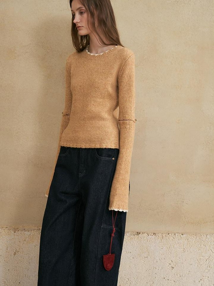 someonesometimes Washed Denim Loose Banana Fit Natural Waist Zipper Casual Blue Wide Leg Pants