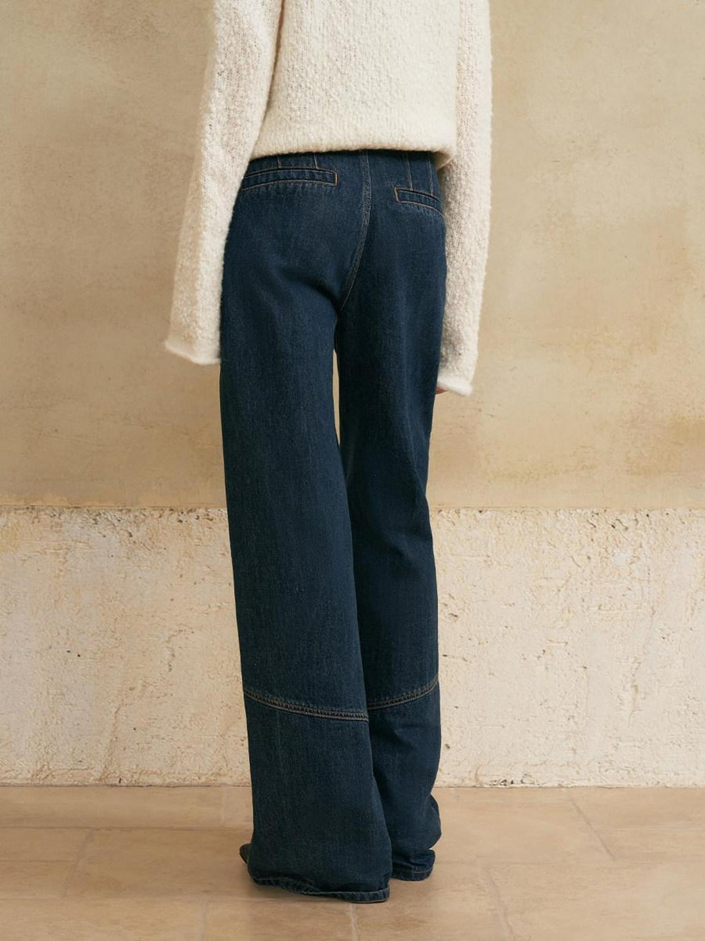 someonesometimes Washed Denim Relaxed Natural Waist Casual Zip Fly Blue Straight Leg Jeans