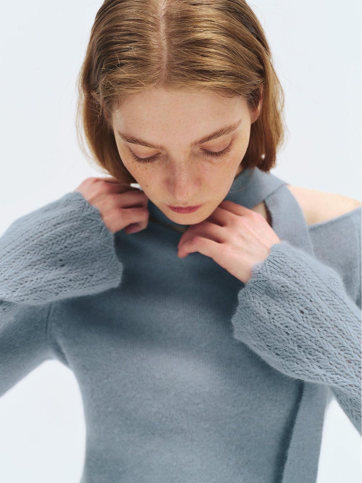 someonesometimes Wool Blend Slim Fit Asymmetrical Neck One Shoulder Casual Women Knit Sweaters