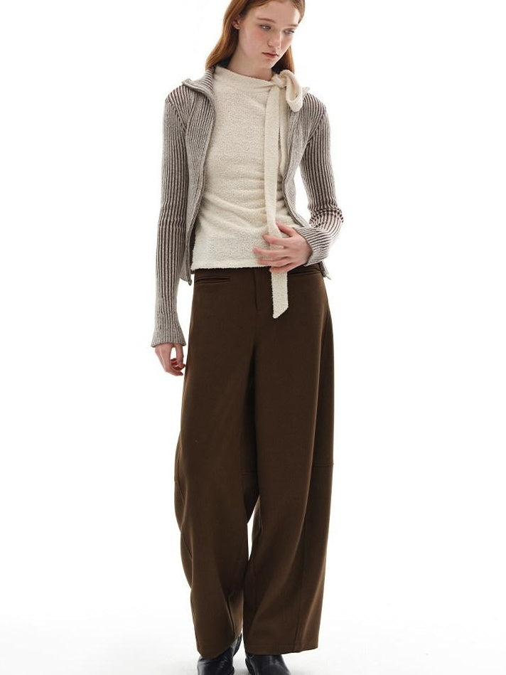 someonesometimes Wool Blend Slim Fit Zip Front Collared Office Knitwear Women Cardigans