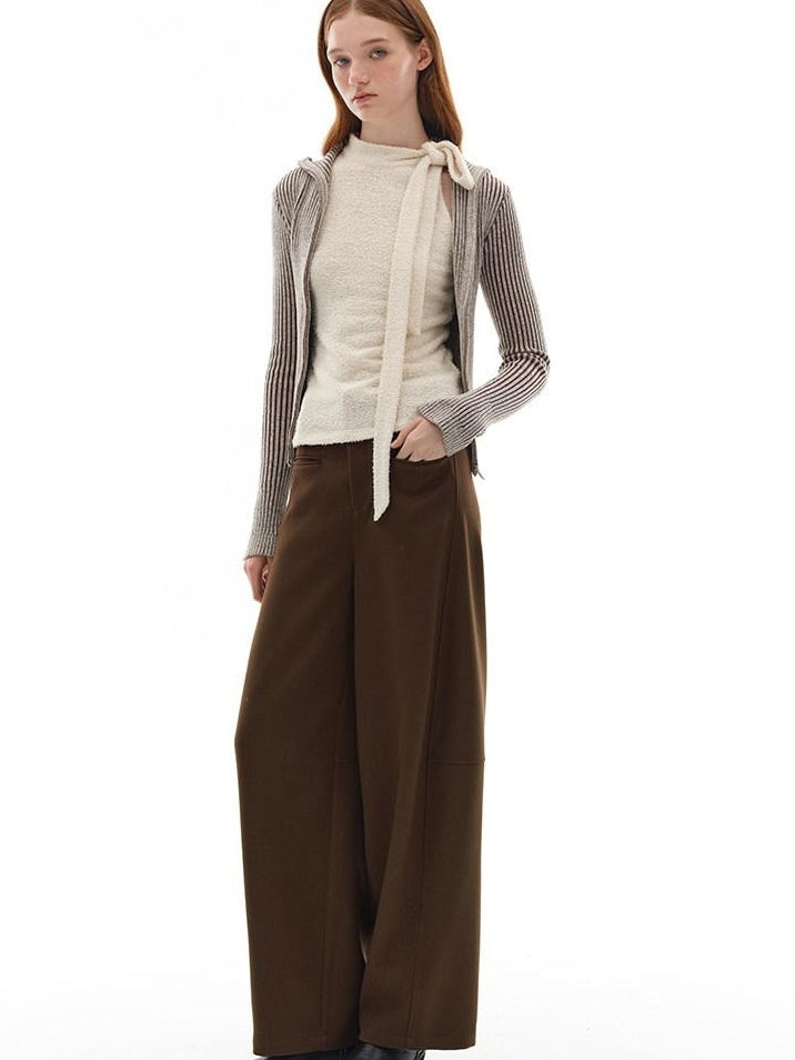 someonesometimes Wool Blend Slim Fit Zip Front Collared Office Knitwear Women Cardigans