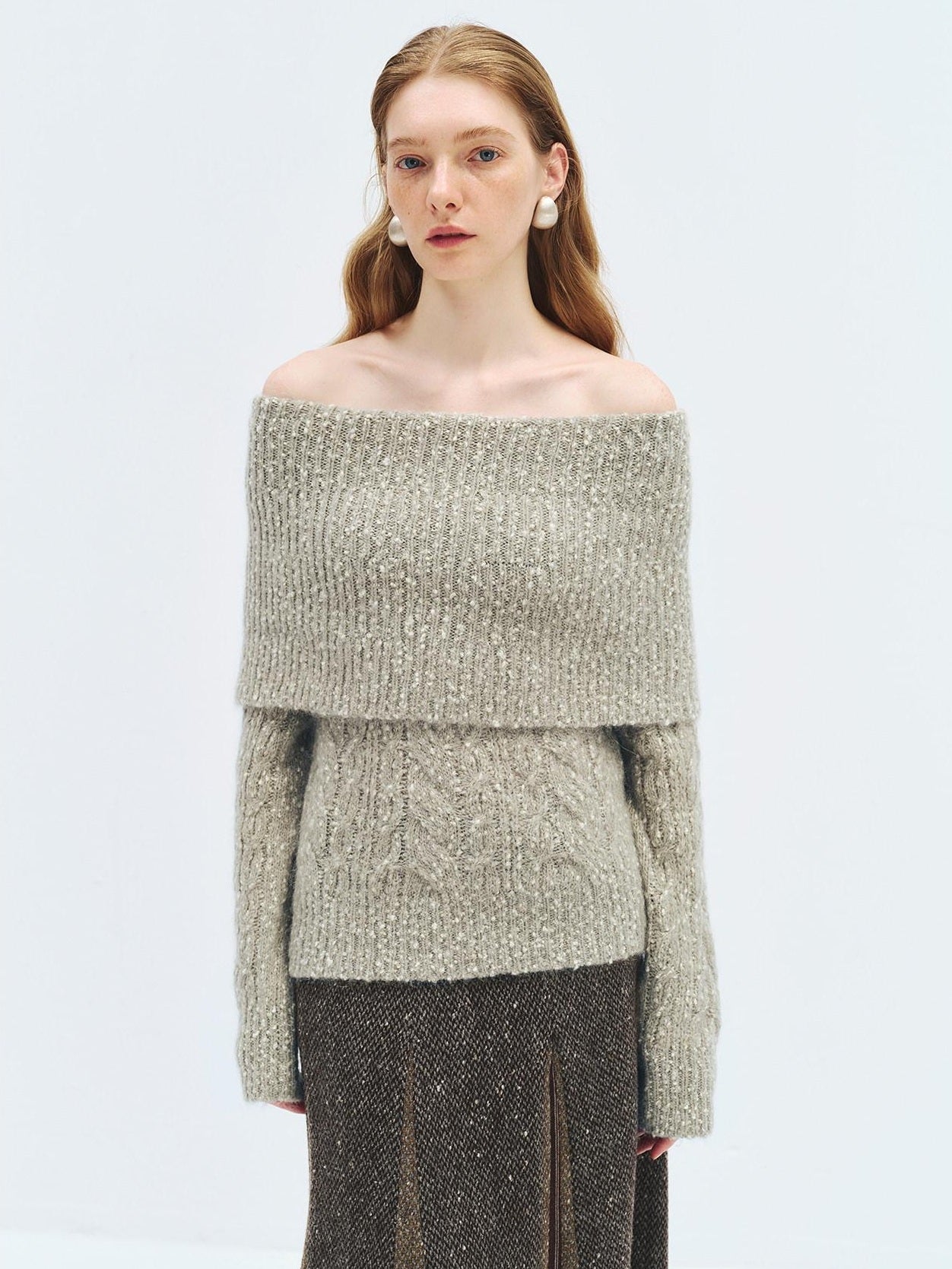 someonesometimes Wool Mohair Blend Oversized Casual Knit Pullover Women Dark Mist Green Sweaters