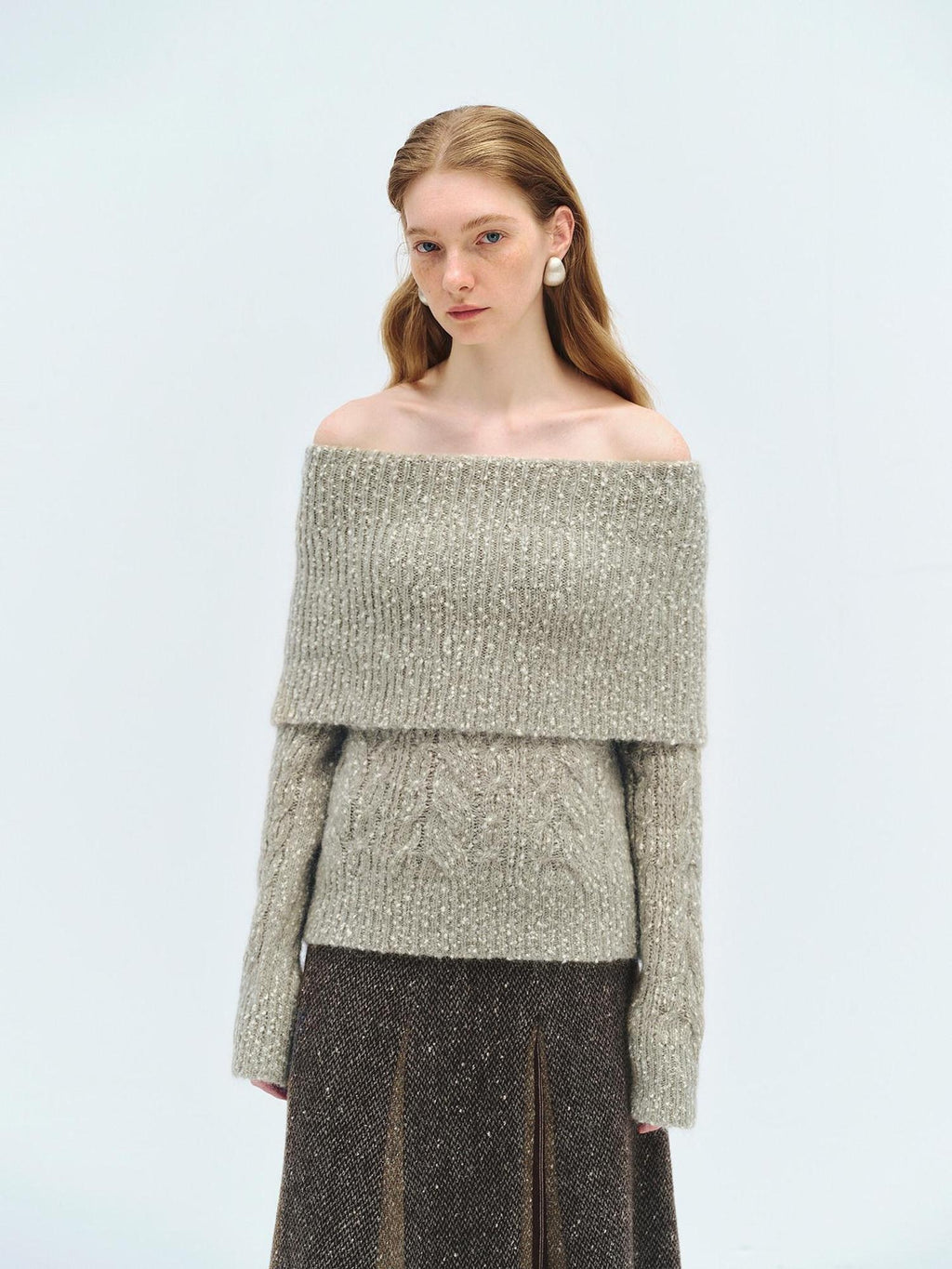 someonesometimes Wool Mohair Blend Oversized Casual Knit Pullover Women Dark Mist Green Sweaters