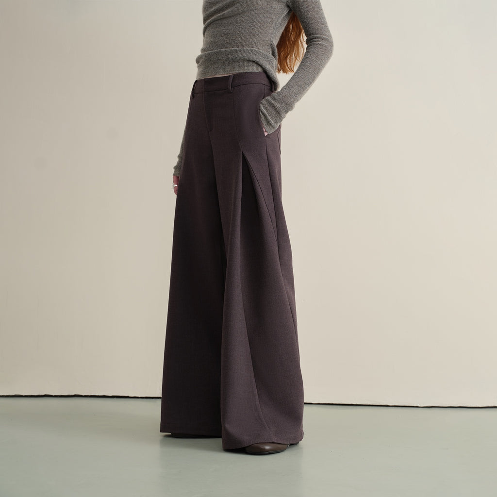 someonesometimes_Wrinkle_Resistant_Minimal_Workwear_Natural_Waist_Women_Purple_Straight_Pants_MISSTT